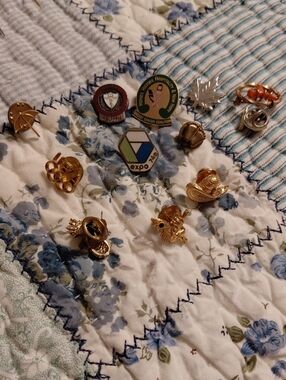 Mixed Gold Tone Enamel Lapel Pin Lot with Expo '86 Pin